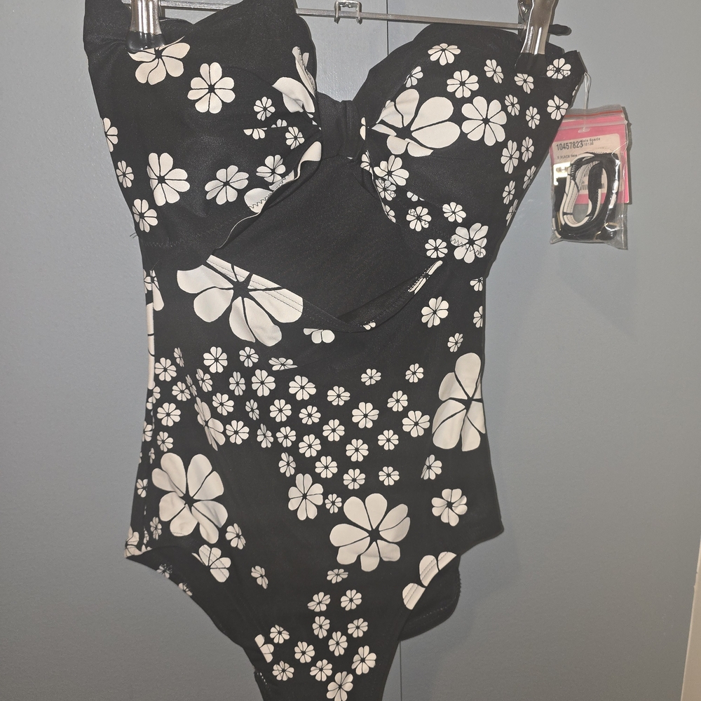 Kate Spade Black and White Floral One Piece